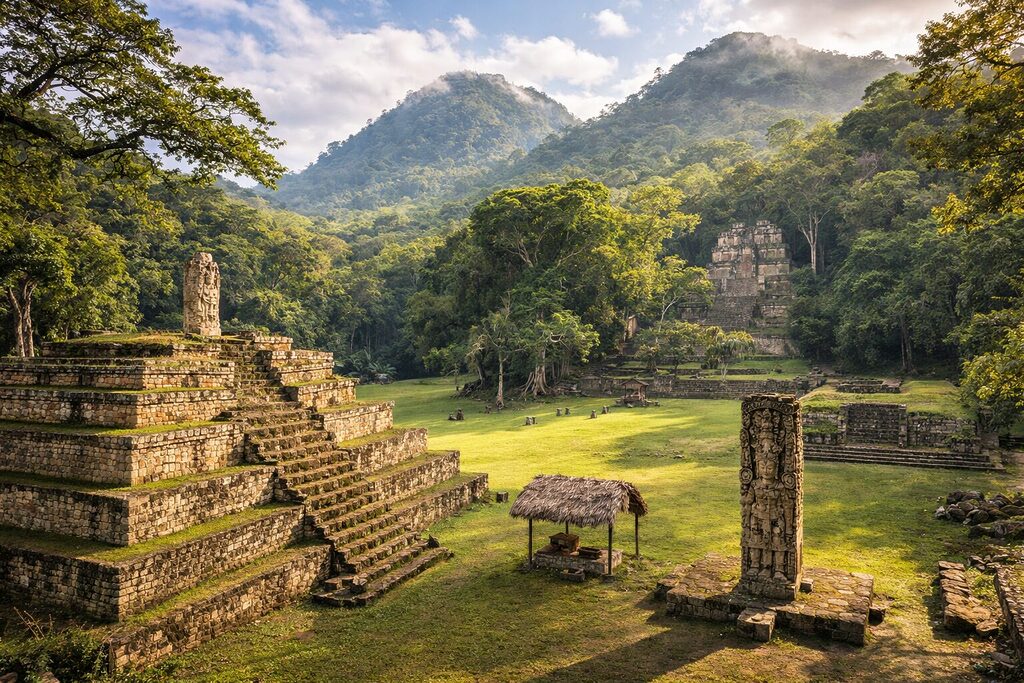 Copan Ruins Honduras Mayan archaeological site jungle pyramids stone carvings