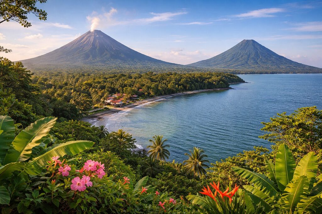Ometepe Island Nicaragua twin volcanoes lake tropical landscape