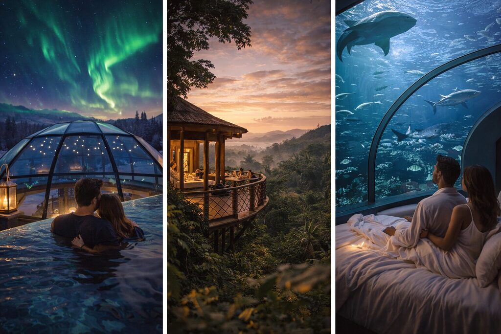 unique luxury stays including glass igloo northern lights treehouse and underwater hotel experience
